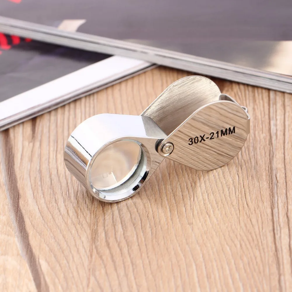 Draagbare Opvouwbare Diamant Juwelier Eye Loupe Lupa Sieraden Loupe Lus 30x Verlicht Vergrootglas Juweliers Gereedschap