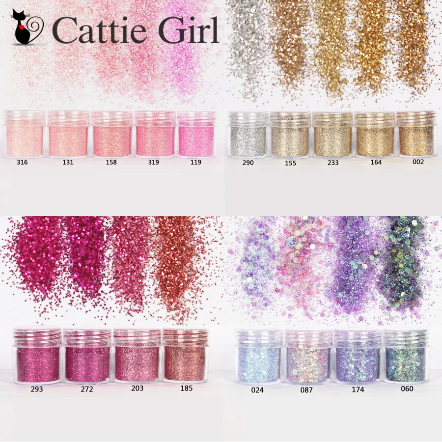 1set Champagne Gold Rose Nail Glitter Mix Powder Sequins Nail Sparkles Shiny Makeup Glitter Dust Nail Art Decorations Nails