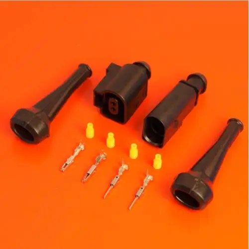 

Free shipping 10/20/50 pcs/lots VAG 2 Way Complete JPT male and female Connector Kits with rubbe Boots 1J0 973 702 1J0 973 802