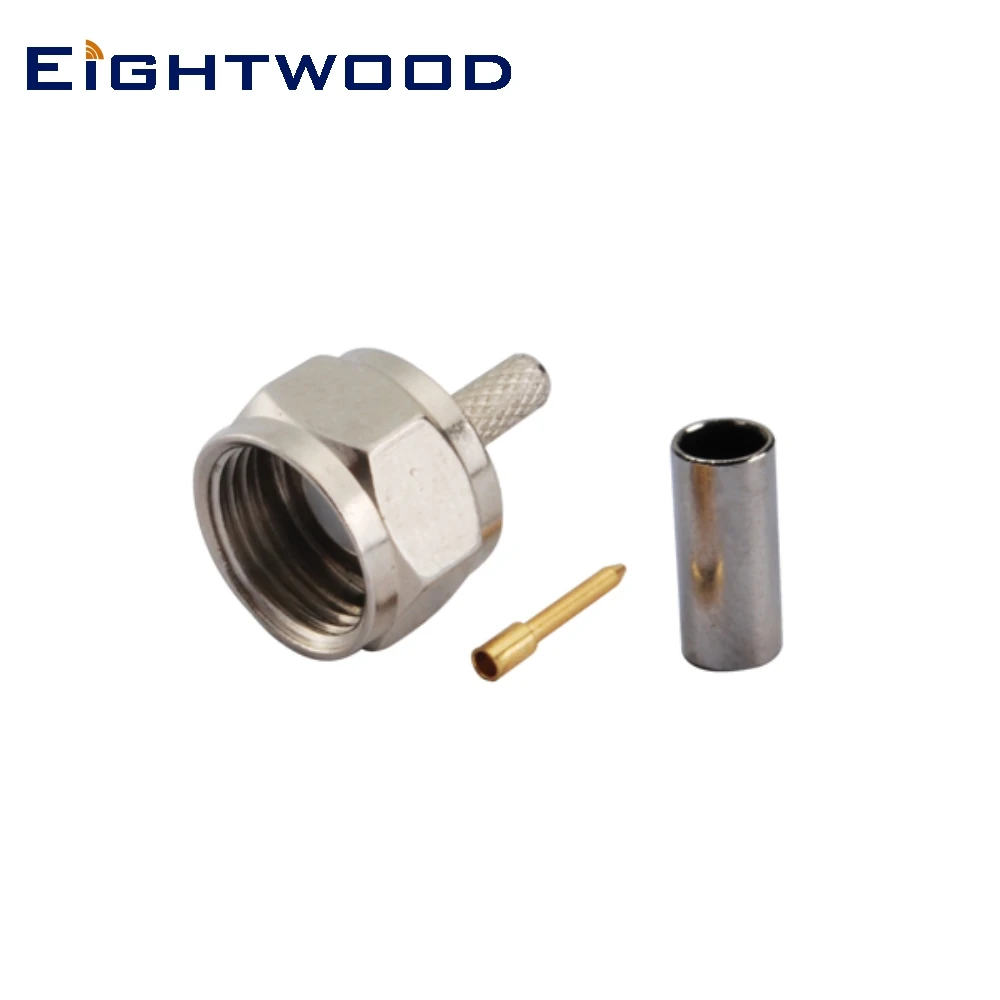 

Eightwood 5PCS F Plug Male Crimp Straight RF Coaxial Connector Adapter for RG316,RG178,RG179,LMR100 Coaxial Cable 75 Ohm