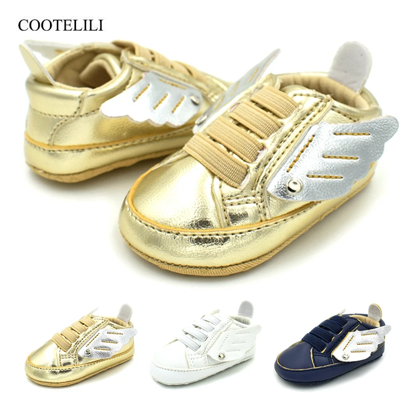 COOTELILI First Walkers PU Leather Baby Girl Shoes Moccasins Shoes  Wing Fringe Soft Soled Non-slip Footwear Crib Shoes