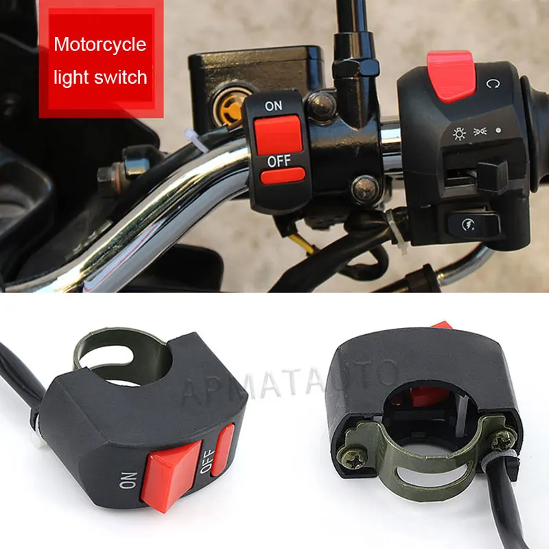 1pcs  Universal Motorcycle Handlebar Flameout Switch ON OFF Button for Moto Motor ATV Bike DC12V/10A Black Moto Switch