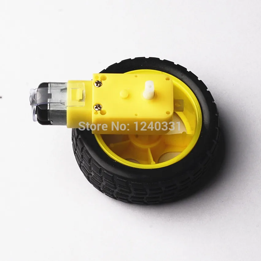 1SET Smart Car Robot Plastic Tire Wheel With DC 3-6v Gear Motor