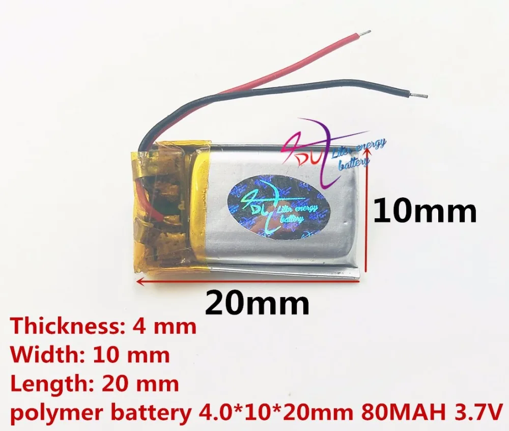 Polymer 401020 041020 80mah self timer rod Bluetooth headset 3D glasses toy lithium battery factory direct sales