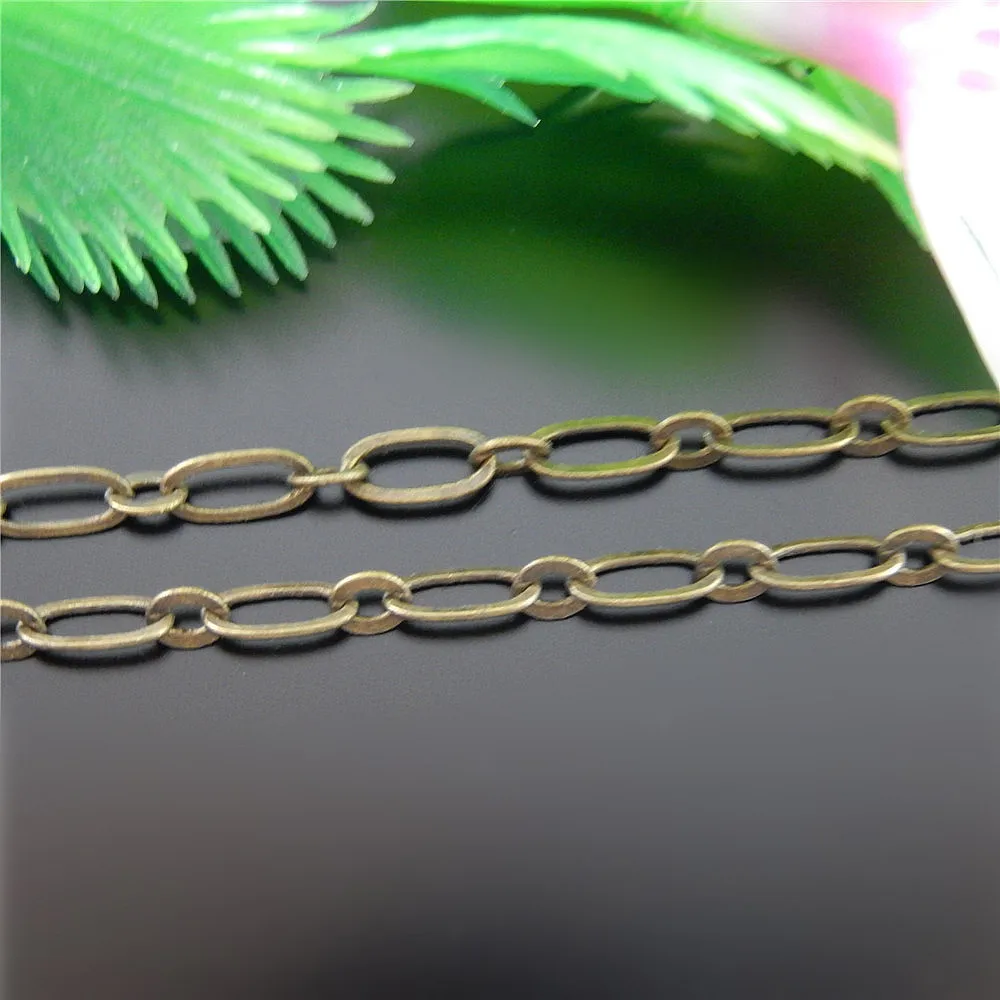 1meter Vintage Alloy Necklace Chain Statement  Bracelet Necklace Chain 6.2*3.4mm Jewelry Making Bronze Chain Accessories   01344