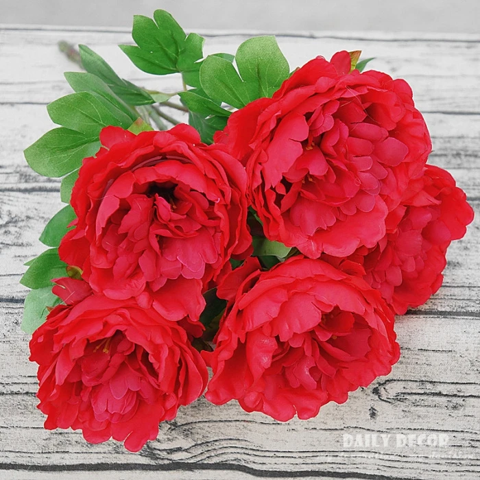 1 Bouquet ! 5 heads Artificial Peony Silk Flowers artificial peony bouquet fake peony wedding decorative flowers free shipping