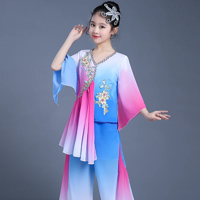 Chinese Stijl Nieuwe Stijl Hanfu Kinderen Klassieke Dans Kostuums Meisjes Dans Kinderen Dans Kostuum