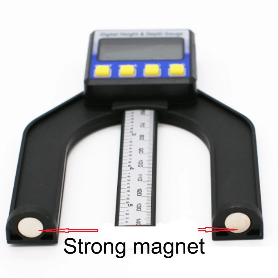 0-80mm Digital Depth height gauge Caliper Digital Tread Depth Gauge LCD Magnetic Self Standing Aperture