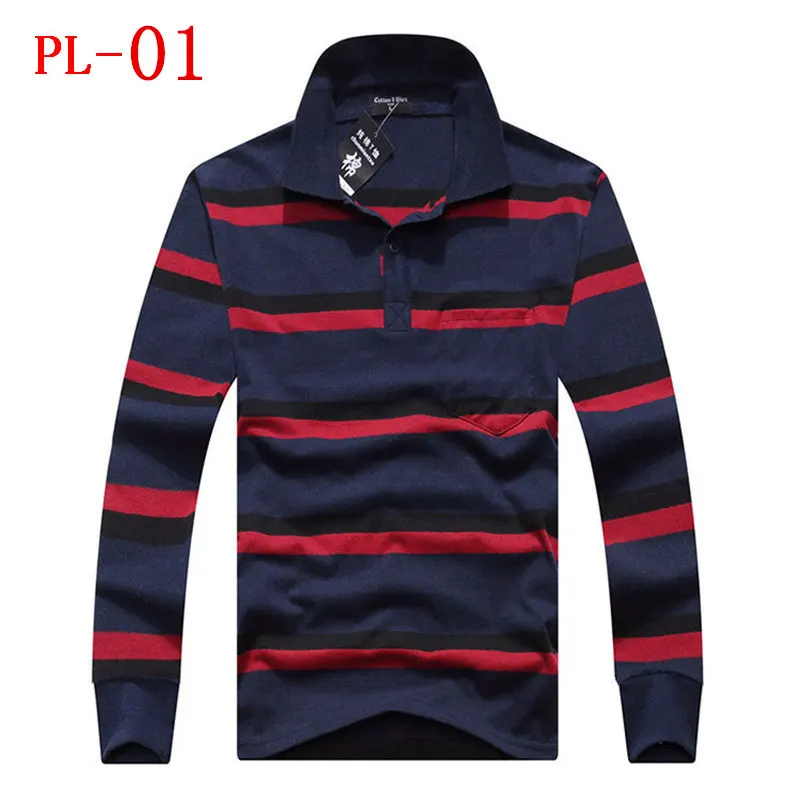 New Fashion Mens 100% Cotton Casual Long Sleeve Stripe T Shirts Stitching Color