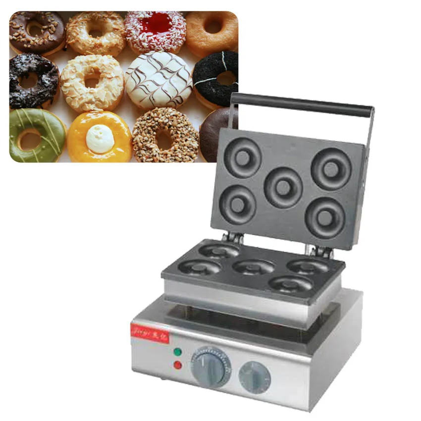 1PC donut maker/ Doughnut maker Small donut making machine stainless steel  donuts producer with 5pcs moulds110V / 220V