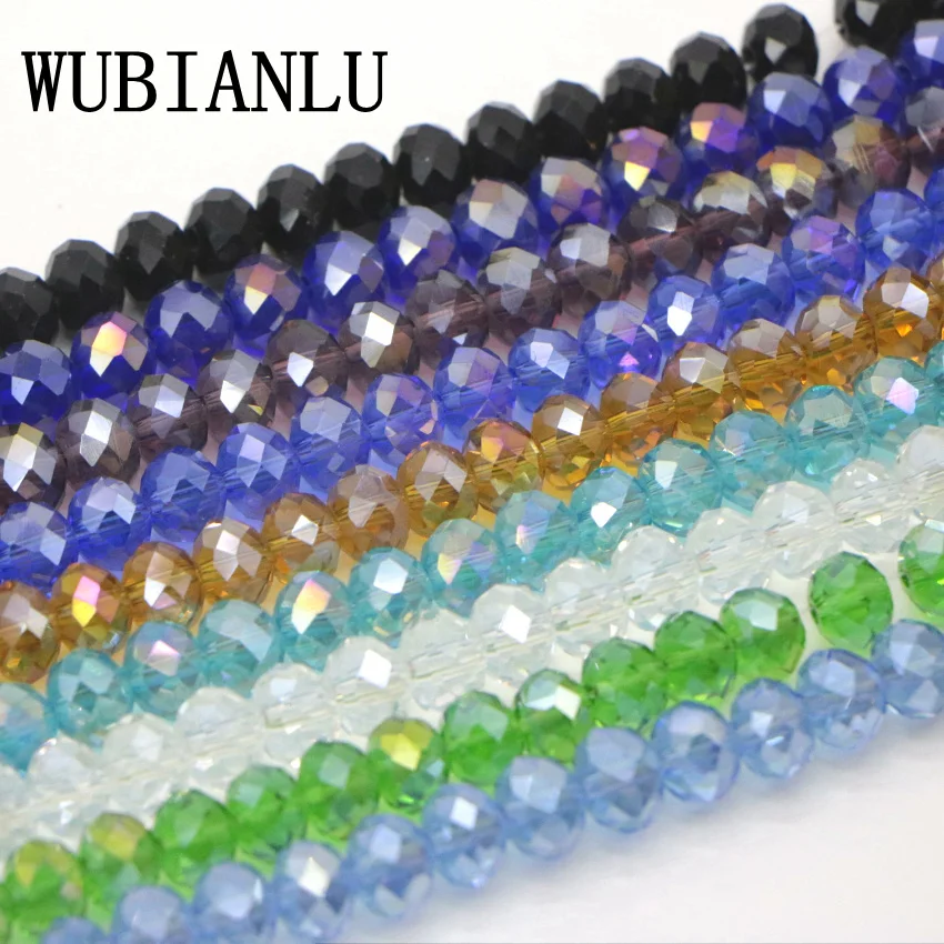 WUBIANLU 280 PCS 6x8mm Oval Glass Beads Crystal Beads For Jewelry Making DIY Bead Necklace Bracelet Fashion Floating Charms Lot