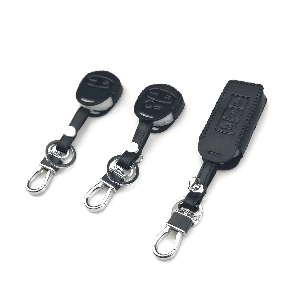 Leather Remote Key Case Shell Keychain For Mitsubishi ASX Outlander Lancer Colt Evolution Pajero Eclipse Cross Grandis Zinger