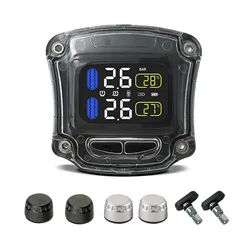 M3-B Wireless Motorcycle TPMS Real Time Tire Pressure Monitoring System Universal 2 External Internal Sensors LCD Display