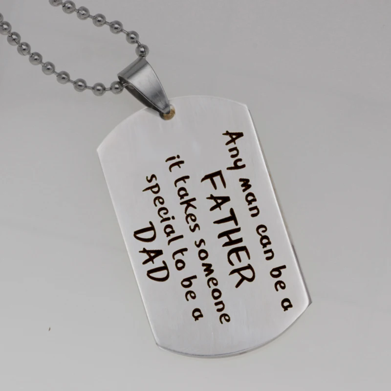 Any man can be a father it takes someone to be a dad stainless steel jewelry family gift Customed picture necklaceN420