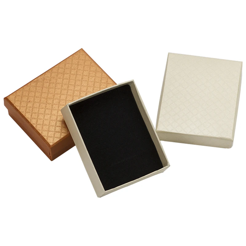 24pcs Jewelry Box 7*9*3cm Jewelry Sets Display Box Multi Colors Ring Box Necklace Packaging Earrings Gift Box Black Sponge