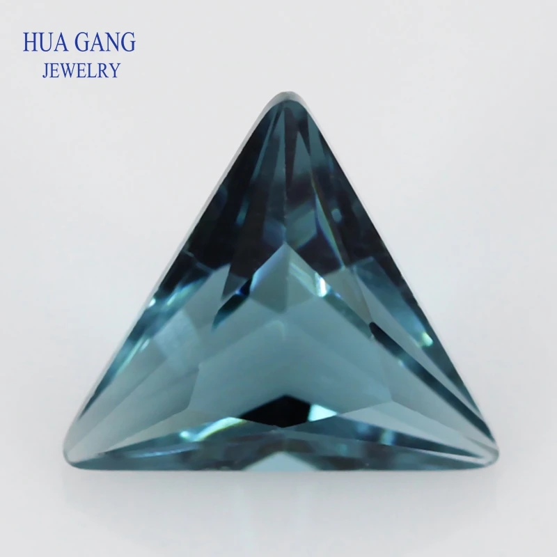 

Glass Beads Ink Blue Triangle Shape Cut Loose Synthetic Gems For Jewelry Size 3x3~8x8mm