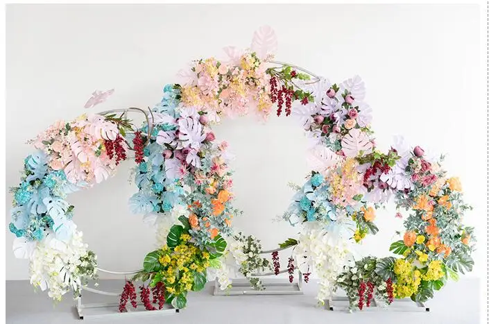 Simulation of Flower Art Silk Flower Wedding flower door Happy Door Round Full Flower Arch Opening Shop Celebration .