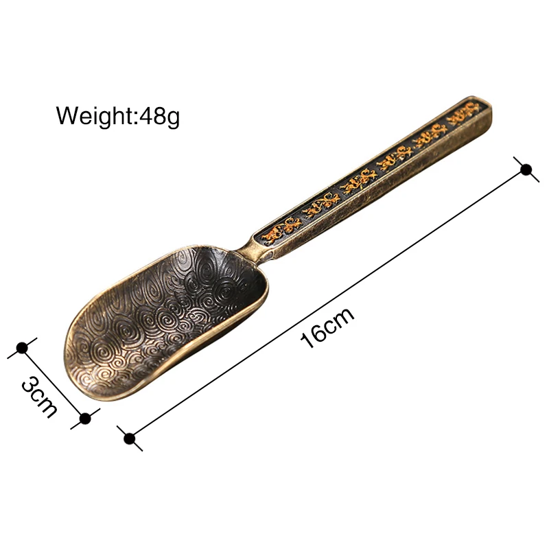 Chinese Tea spoons Copper Tea Scoop Spoon Tea Leaves Chooser Holder High Quality Chinese Kongfu Tea Accessories Tools