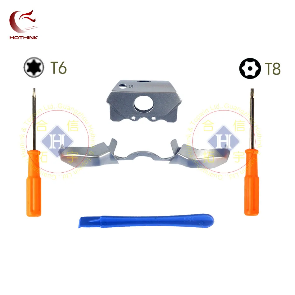 HOTHINK Silver LB RB Trigger Bumper Button & Guide Surround with opening tool T6 T8 screwdriver For XBOX One Elite Controller