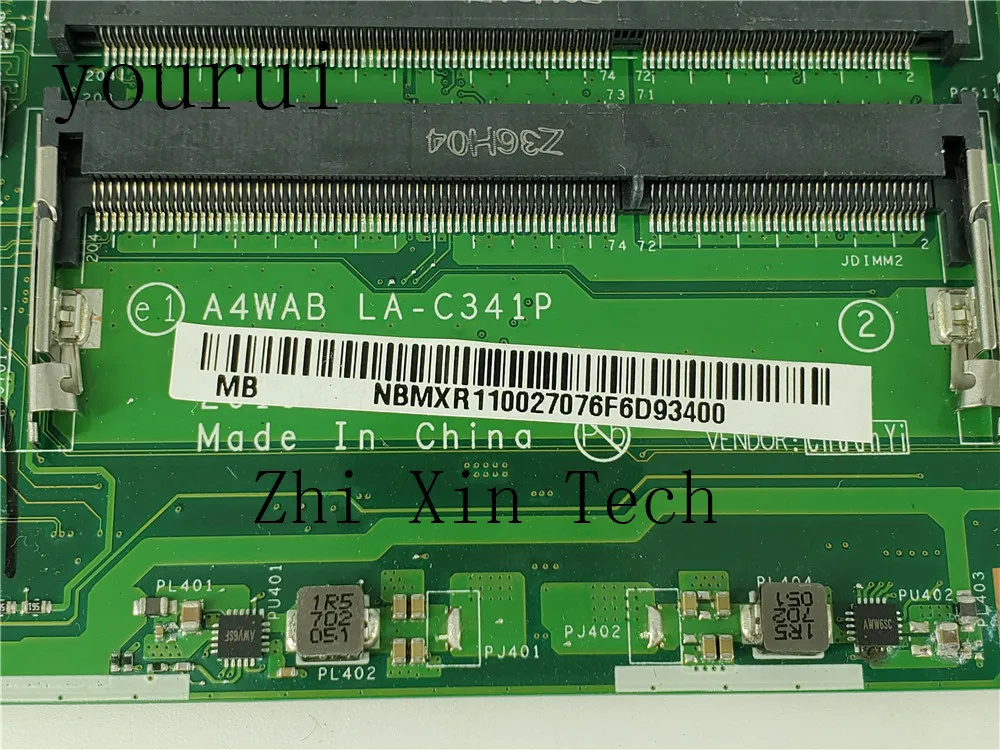 yourui For ACER Aspire  E5-473G Laptop Motherboard NBMXR11002 NB.MXR11.002  A4WAB LA-C341P DDR3 Processor i3-5005u  Fully Tested