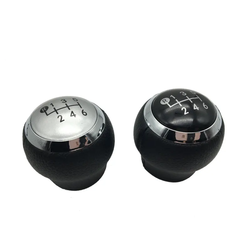 Black Silver Car Shift Gear Knob Covered Leather 5 Gear 6 Speed For Toyota AVENSIS YARIS D4D URBAN RAV4 CRUISER ALTIS SCION TC