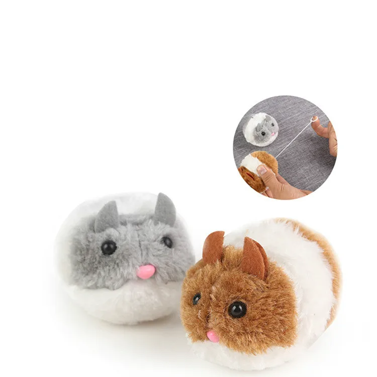 Shock Cute Stuffed Plush Animals Little Fat Mouse Funny Cat Toy Cat Plush Manual Interactive Pet Toy Supplies