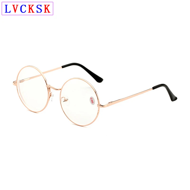 

Unisex Finished Myopia Glasses Women Men Round Retro shorted sighted Eyeglasses Nearsighted Optical Prescription Glasses L3