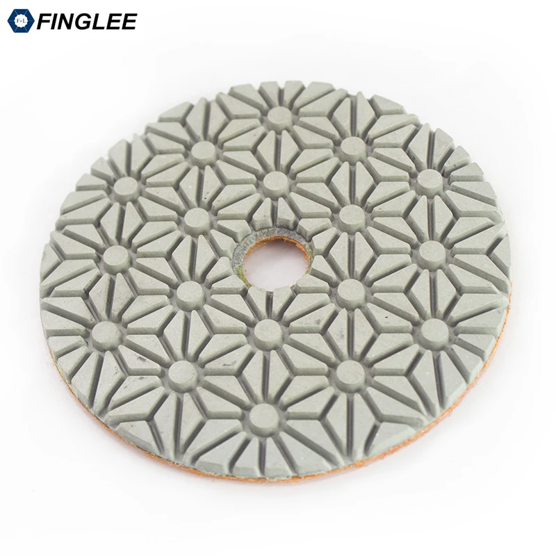 3 Steps Dry Diamond Polishing Pad FINGLEE 4 Inch/100mm Stone Work Restoration Buff Resin Discs for Granite Marble Quartz