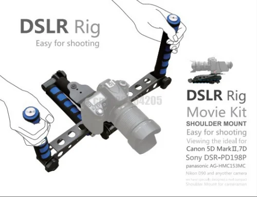 DSLR Rig Movie Kit Shoulder Mount Holder Easy For 5d2 7d 60d AG-HMC163MC Shooting Camera /DV Free Shipping