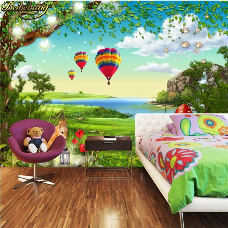 

beibehang Forest squirrels papel de parede 3D cartoon children's room living room TV backdrop wall paper large mural wallpaper