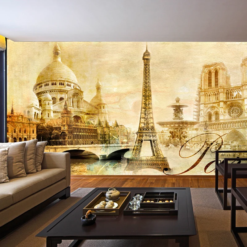 beibehang Eiffel Tower Paris France photo mural wallpaper for wall 3d Mural wall paper background city wallpaper for living room