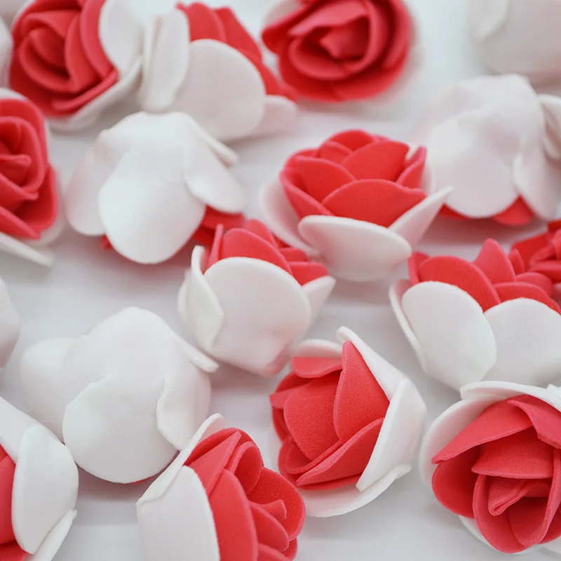 50pcs/lot Artificial Flowers PE Foam Roses Flower Head Wedding Home Decoration for Scrapbooking Gift Box DIY Garland