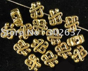 

FREE SHIPPING 240Pcs Antiqued gold knot spacer beads A892G