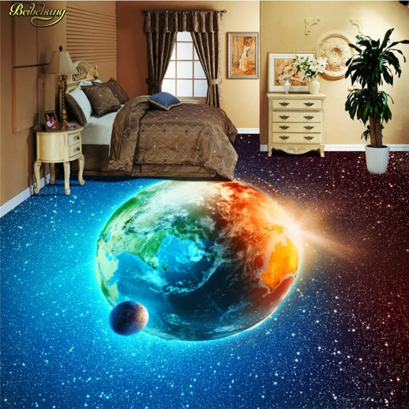 beibehang Custom Photo Wallpaper Floor Painting Star Earth Earth Floor 3D Floor papel de parede