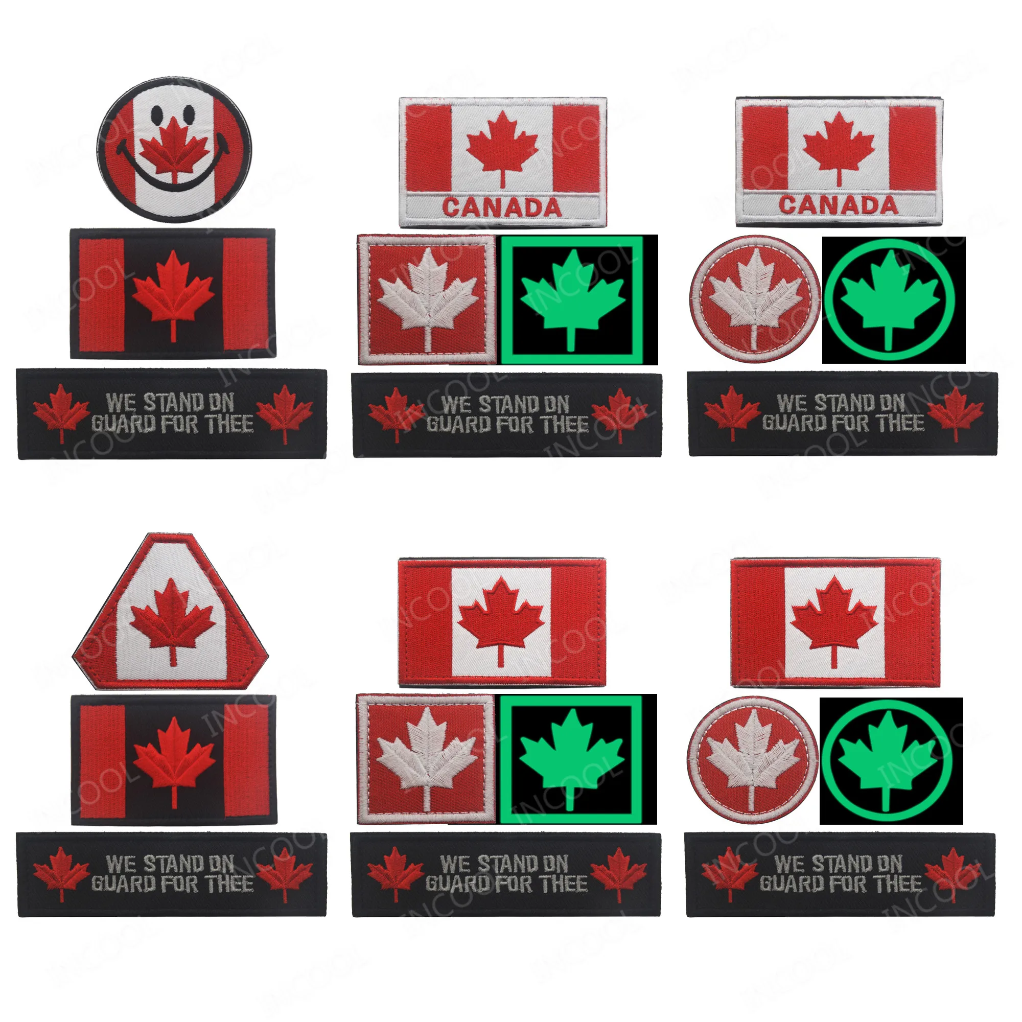 Canada Embroidery Patch Canadian Maple Leaf Flag Patches Appliques Rubber Embroidered Patch For Clothing Backpack