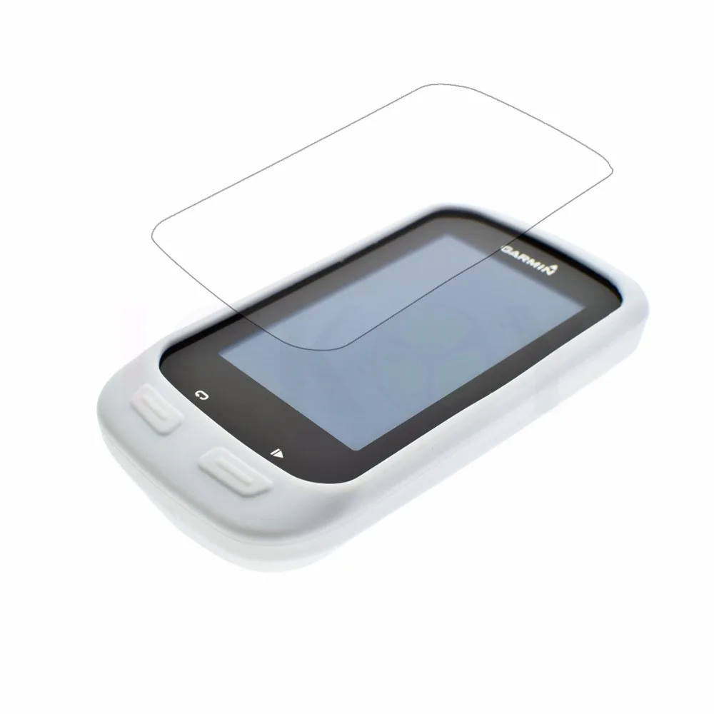 Outdoor Bike Bicycle Cycling Silicone Rubber White Skin Case + LCD Screen Cover Protector For Garmin GPS Edge 1000