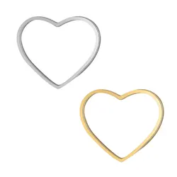 10pcs/Lot Stainless Steel High Polish Hollow Heart Shaped Charms Connector Different Sizes for DIY Jewelry Making Accessories