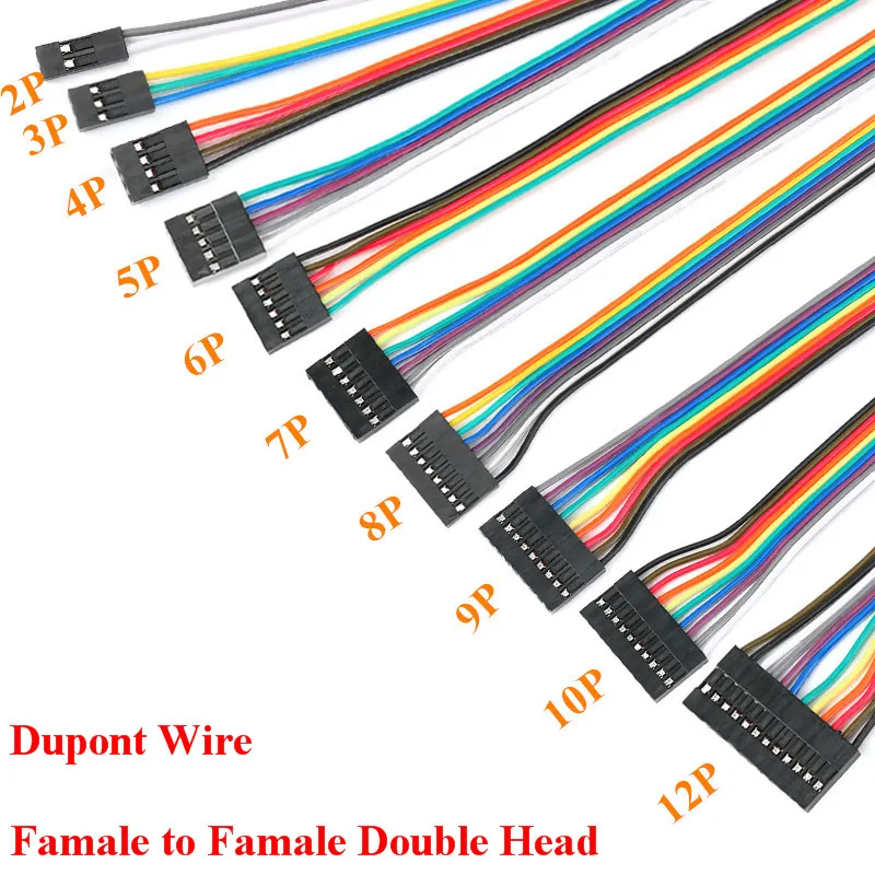 10pcs 2.54MM Female To Female Dupont Cable Wire Dupont Cable 2P 3P 5P 6P 7P 8P 9P 10P Dupont Cable