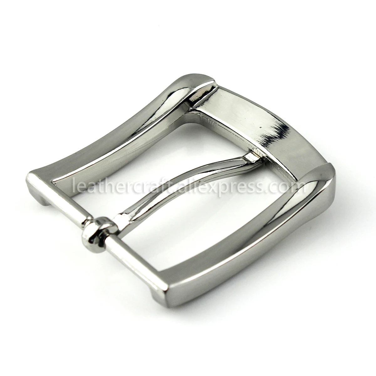 1x 35mm Silver Belt Buckle Metal Brushed Men Women End Bar Single Pin Belt Half Buckle for Leather Craft Strap Belt