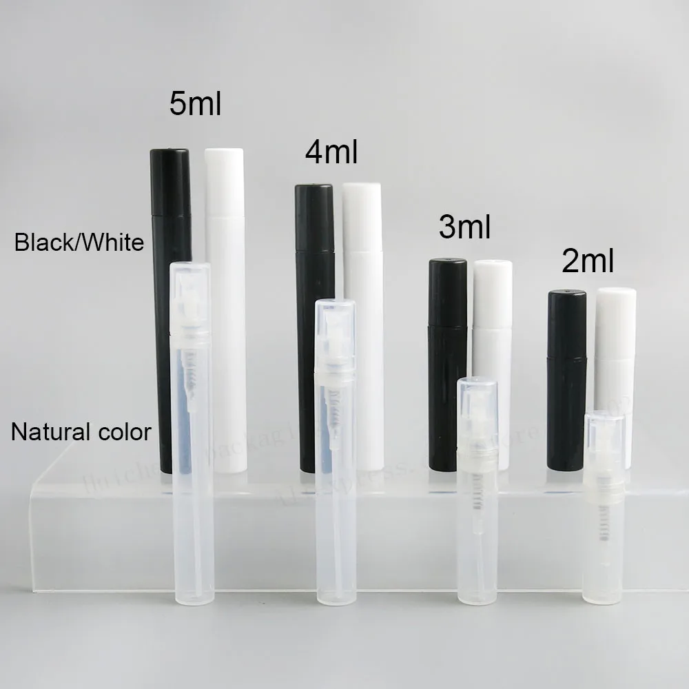 500 x 2ml 3ml 4ml 5ml  Mini Empty Plastic Spray Bottle  5cc Small pp Atomizer Perfume Bottles Atomizing Spray Liquid Container