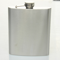 18oz 500ML  Stainless Steel Liquor Hip Flask with Screw Down Cap Black color or Sliver color available , Logo free engraved