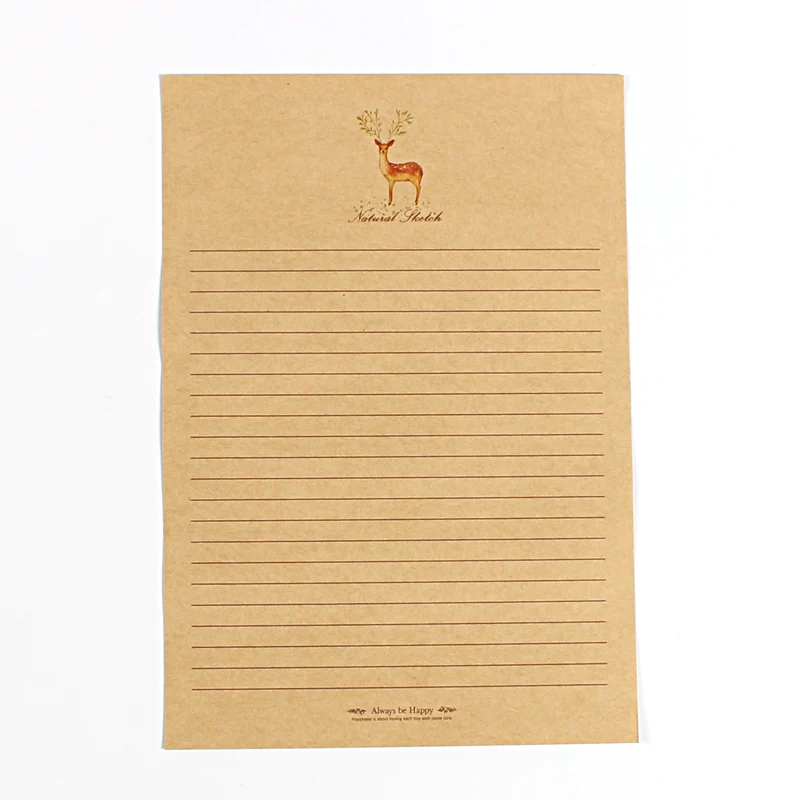 10 pcs/lot European Vintage deer Style Writing Paper stationary Letter set envelope Cards Letters Christmas love letras