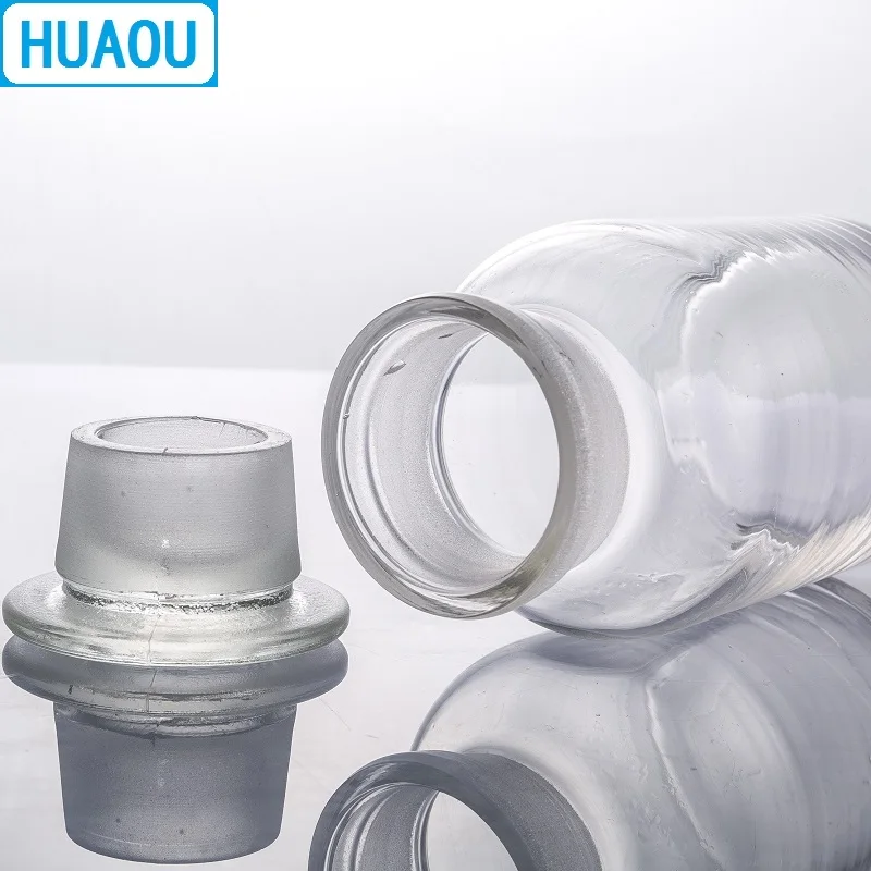 HUAOU 5000mL Wide Mouth Reagent Bottle 5L Transparent Clear Glass with Ground in Glass Stopper Laboratory Chemistry Equipment