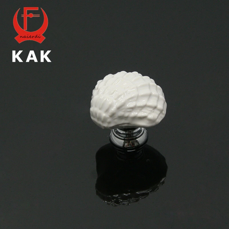 KAK-Botões de cerâmica Ocean Shell Drawer, estilo mediterrâneo, armário, armário, maçanetas, moda novidade, alças de móveis