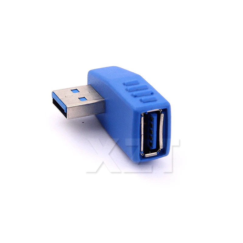 Right + Left angle 90 degree USB 3.0 Male To A Female Adapter Converter AQJG