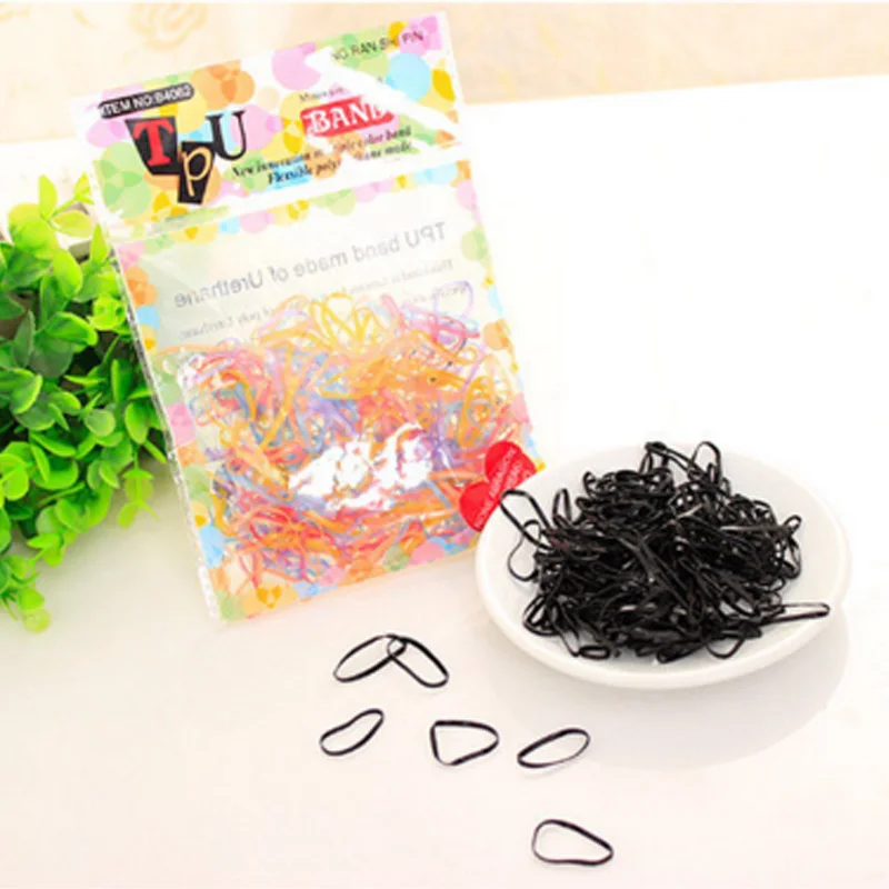 

High Elastic Hair Bands Black / Multi Color 150pcs in a pack Women Girls Children Hair Bands and Accessories