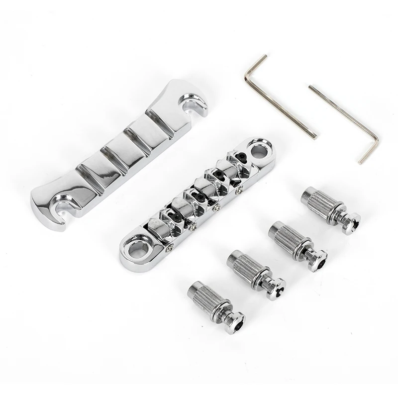 5Pcs Guitar Parts Ultimate Bass Style Bridge Tailpiece Set Unit For Electric Guitar Replacement