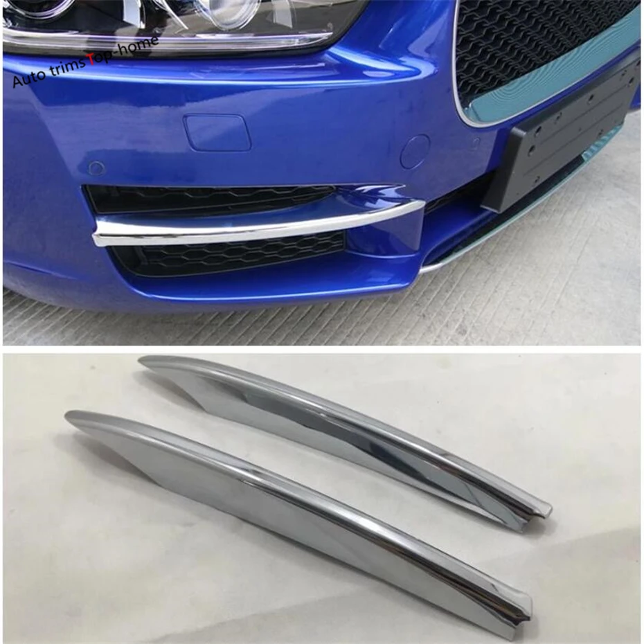 Accessories For Jaguar XE 2016 - 2019 Bumper Front Fog Lights Foglight Lamp Cover Trim ABS Chrome / Carbon Fiber Exterior Kit