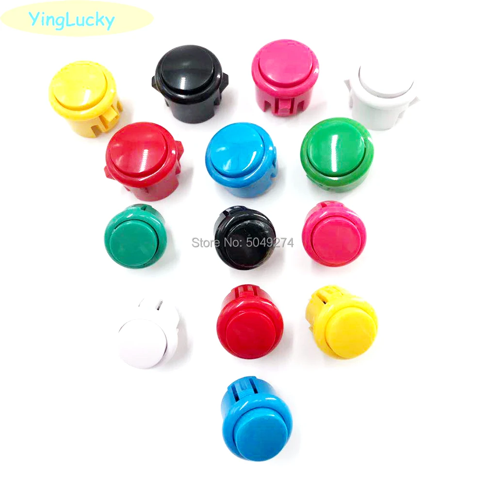 10pcs Arcade button 30mm Micro Switch For DIY Arcade Controller Jamma Mame 24mm  Arcade Button Round Push Button