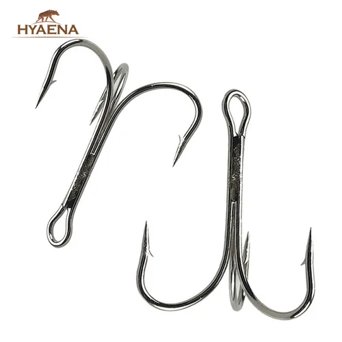 Imagen 1 del producto Hyaena 50 Uds 3551 anzuelo triple accesorios de pesca O'Shughnessy alto carbono gran juego Triple aparejos anzuelos 4/0 6/0 7/0 8/0 10/0
